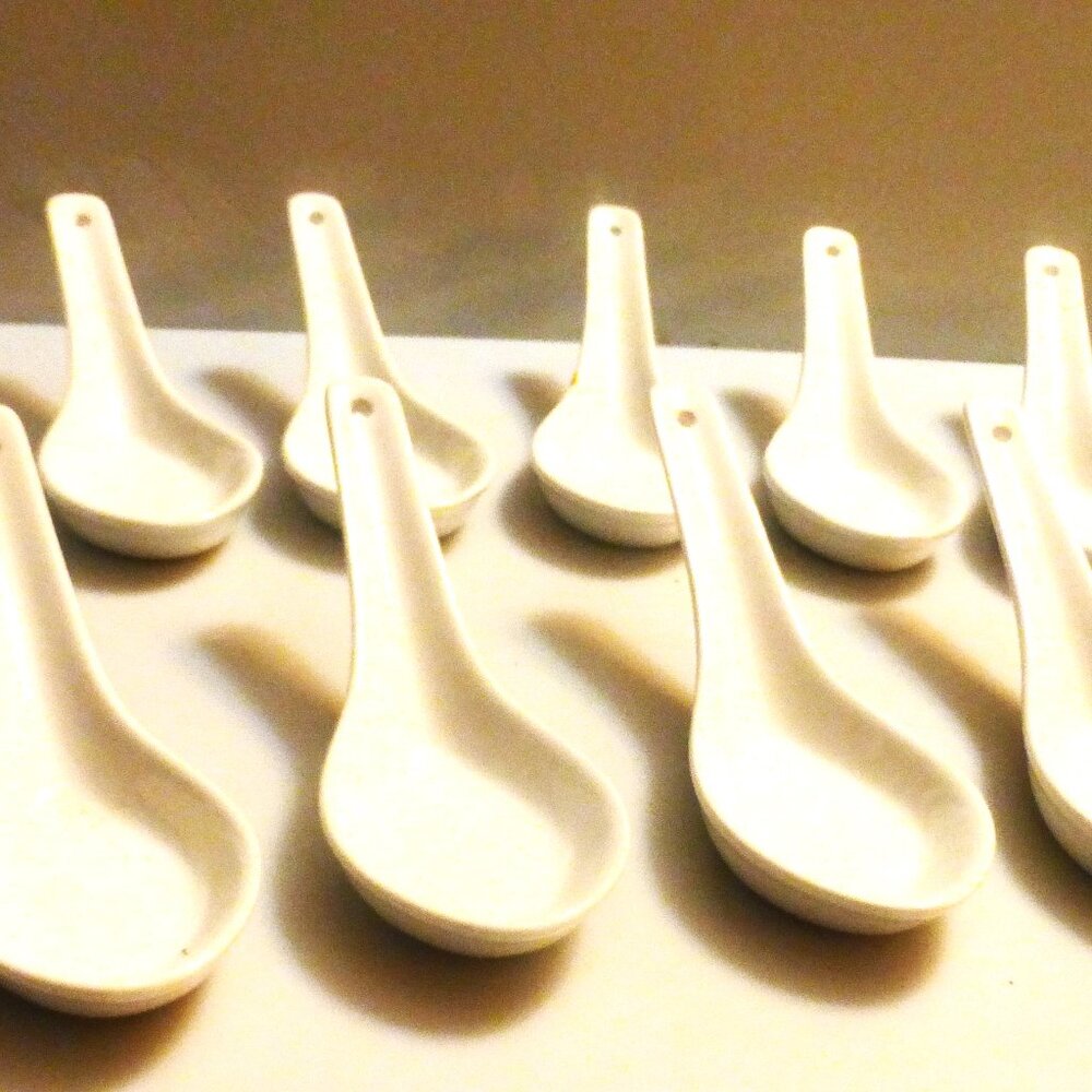 12x Royal Classic WON TON Soup SPOONS Durable Porcelain Chinse Spoons Jap…
